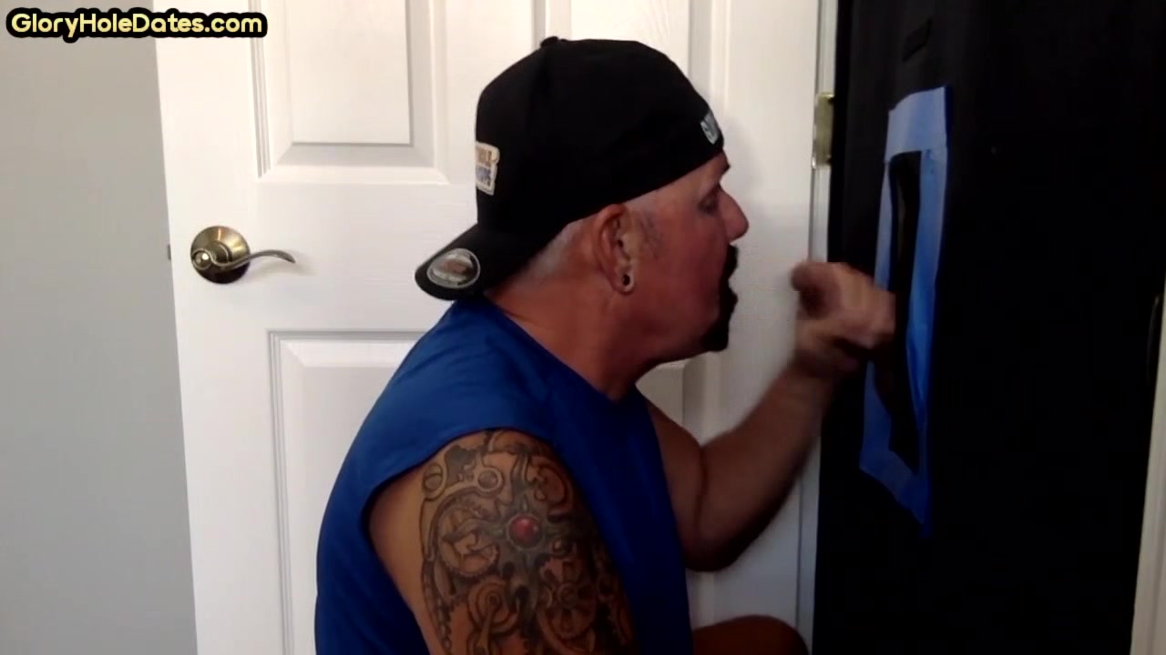 Gloryhole deepthroat DILF spoils BF dick with skillful mouth