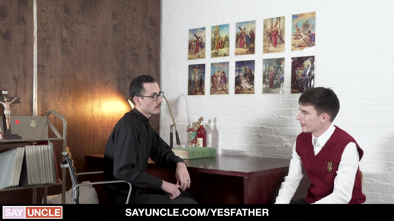 YesFather - Catholic Boy Spanked And Creampied By Hung Uncut Priest
