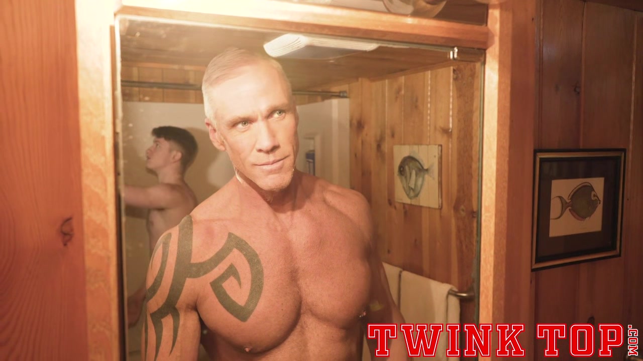 TWINKTOP - Hung twink stud fucks older silver muscle Step daddy bareback