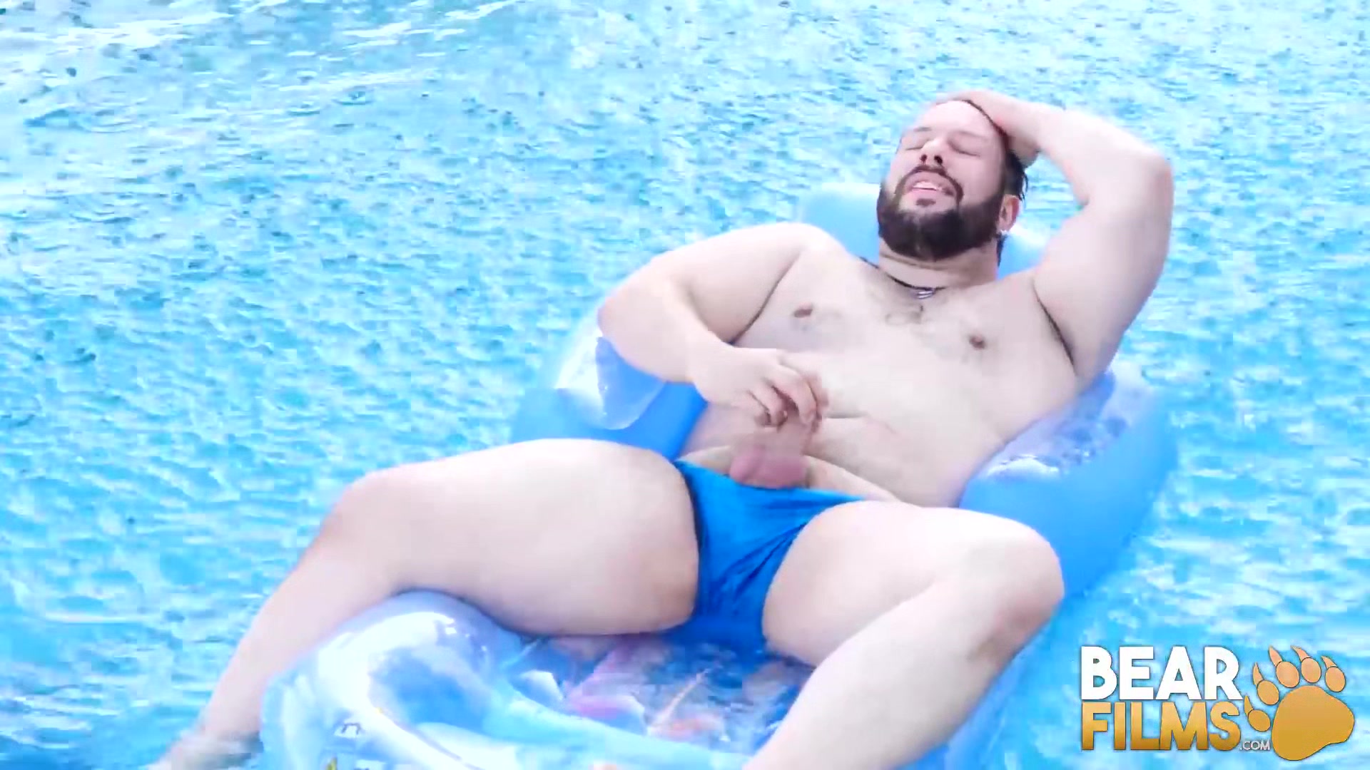 BEARFILMS Kinky Cub Adam Jones Sunbathes Before Jerking Off