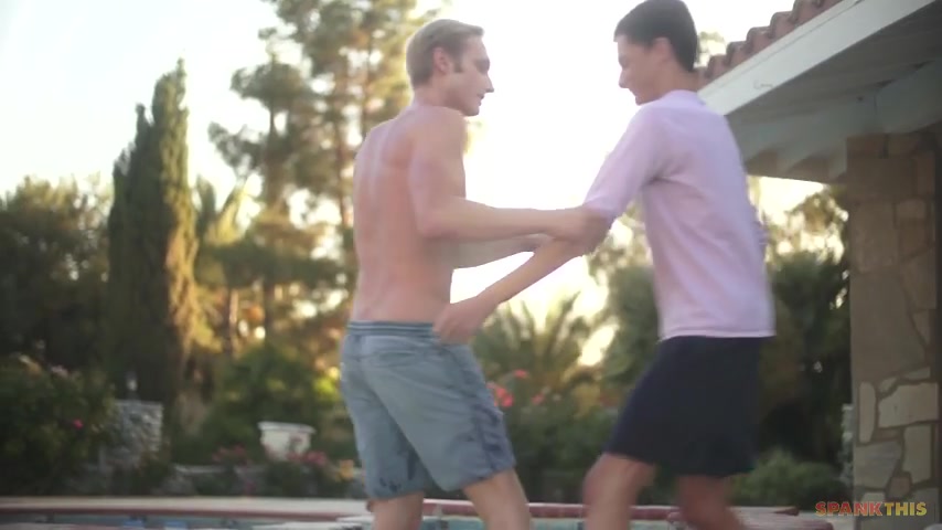 Max Carter & Milo Harper in Poolside Spank - SpankThis