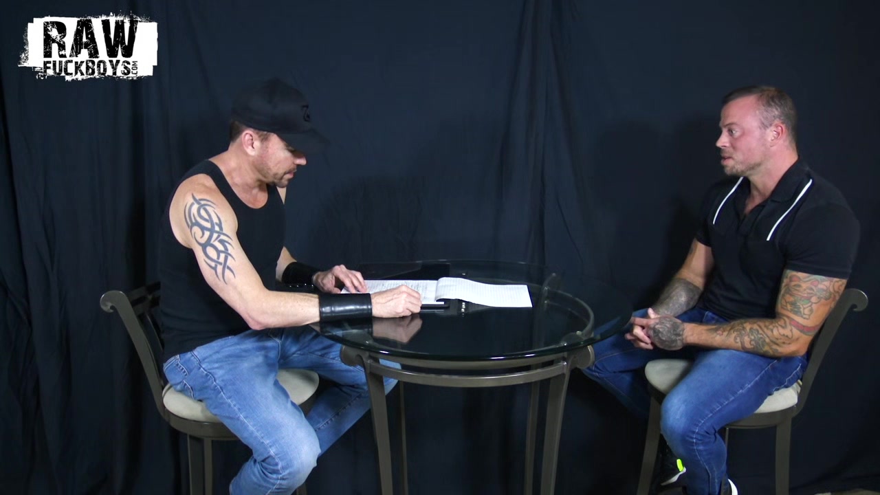 RawFuckBoys - Tatted muscle Step daddy Sean Duran face fucks blindfolded jock