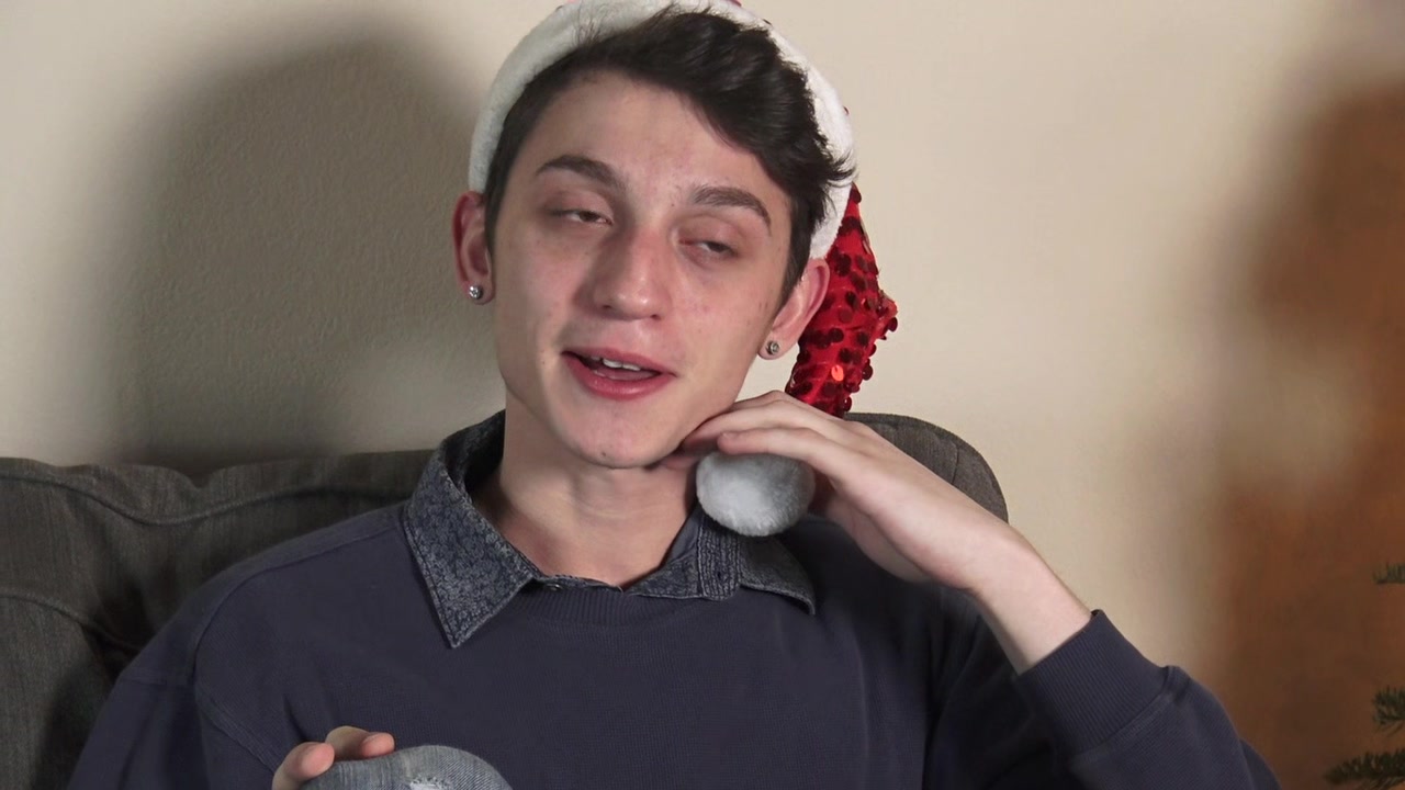 Hung 8teenBoy Lucas Burke jerks off on the couch