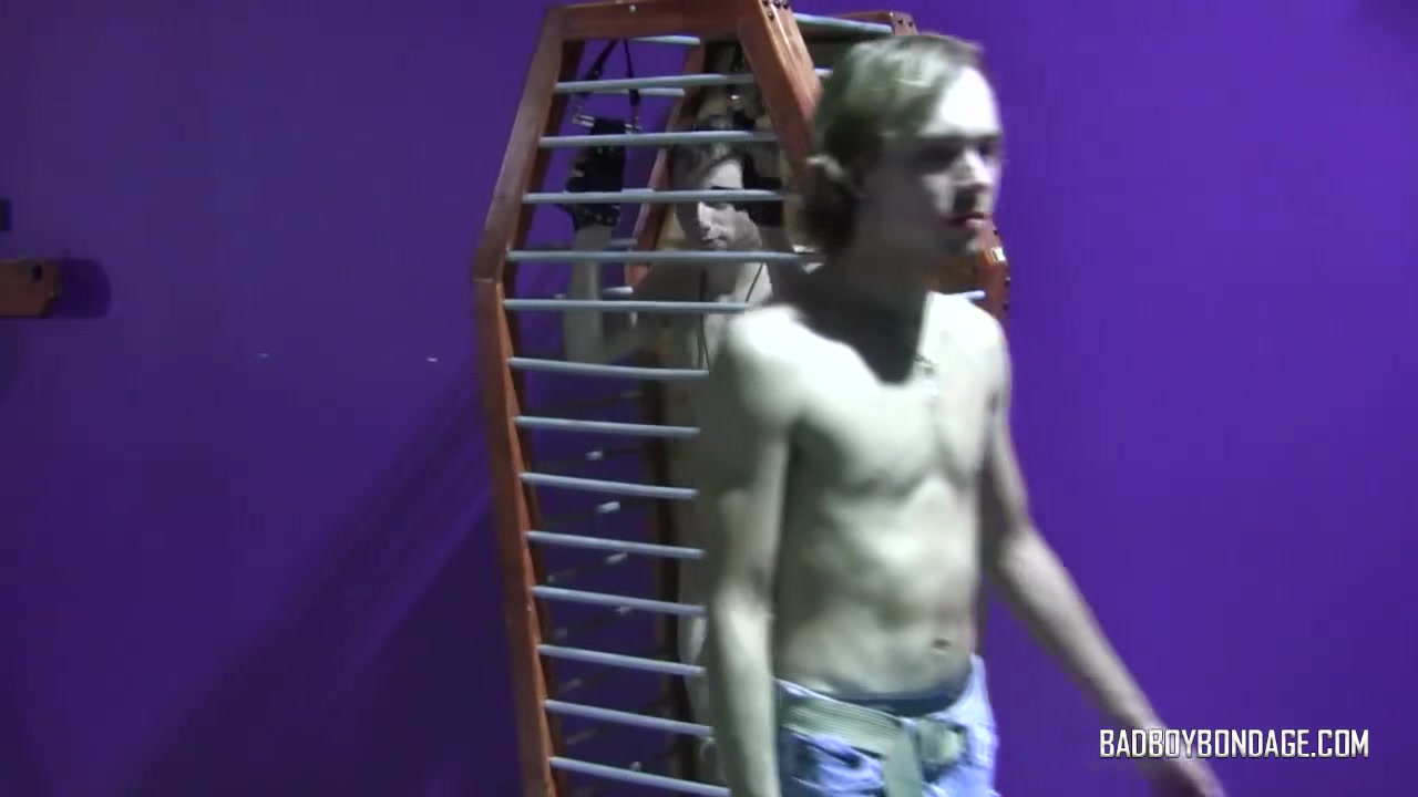 BadBoyBondage - Young Dom locks up skinny sub and forces him to jerk off