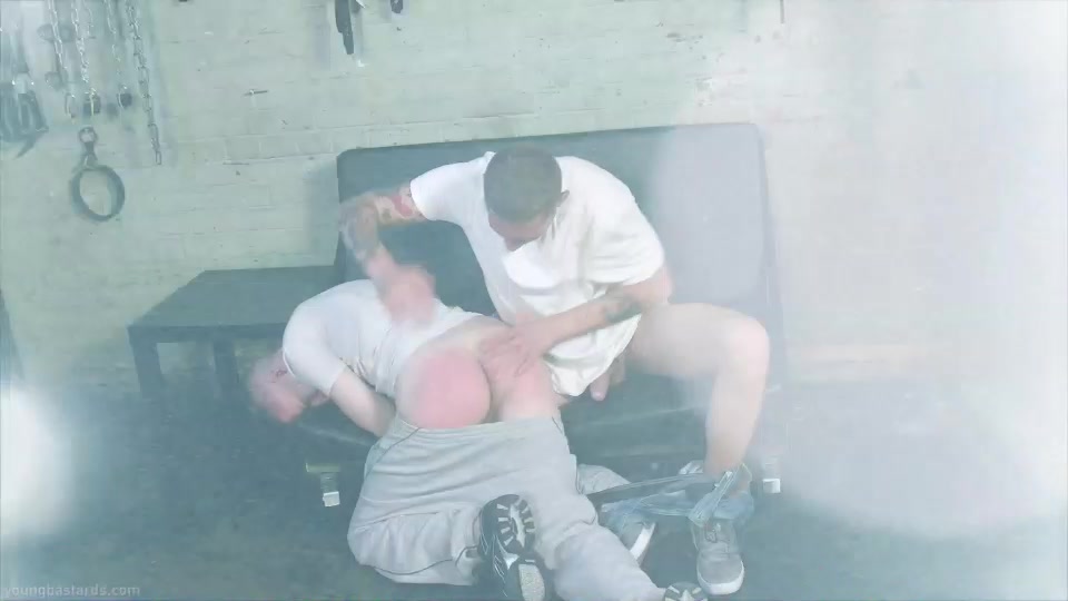 Gay foot licker face fucked and splashed with cum - YoungBastards