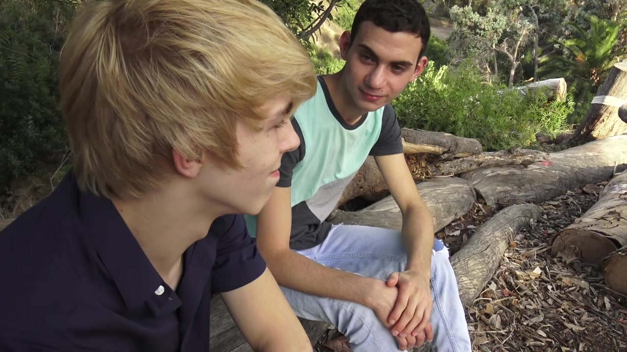 Blond boy Jamie Ray takes David Rhodes bareback after hanging out at the park