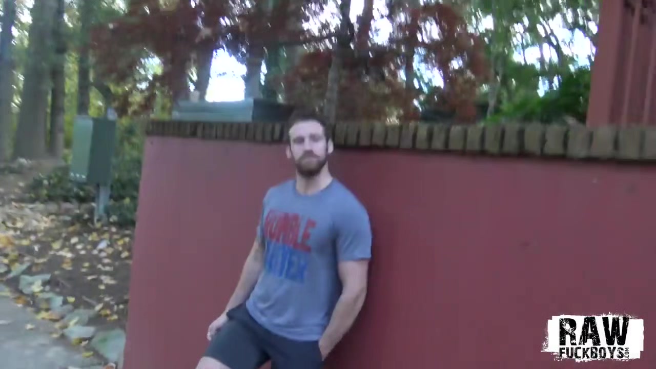 Hairy gay sucked off before eating muscular jock cum on roommates film