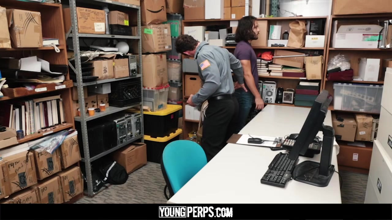 YoungPerps - Handsome guard fucks lucky long-haired dude