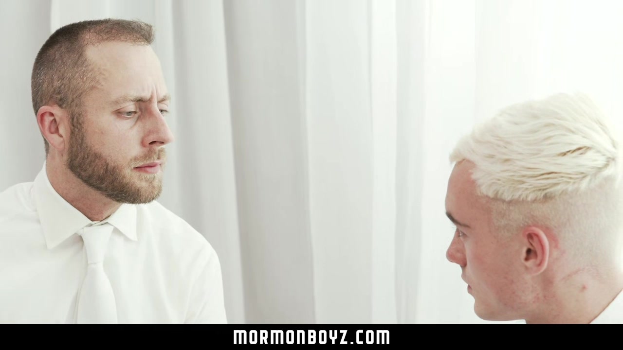 MormonBoyz - Horny twink missionary jerked off by priest Step daddy