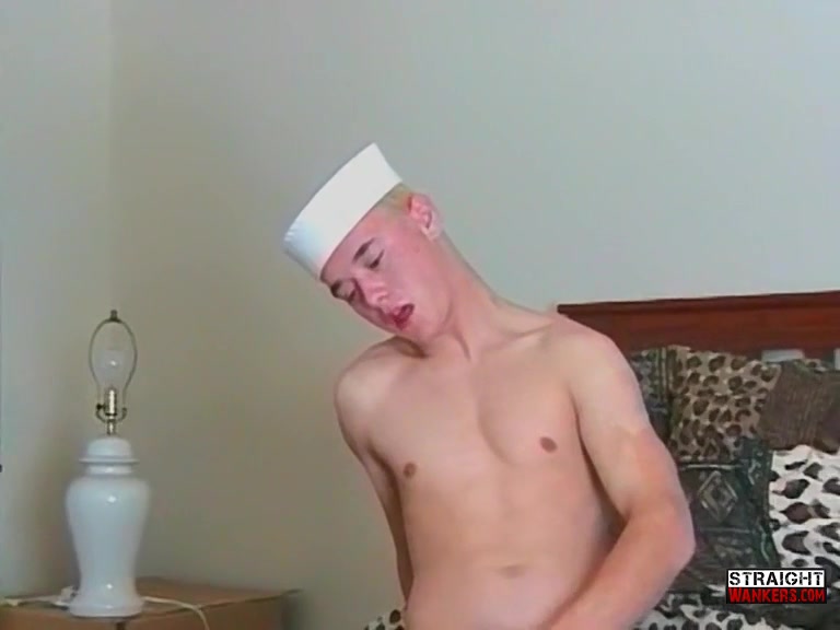 Shy Butch Strokes His Navy Cock - Butch