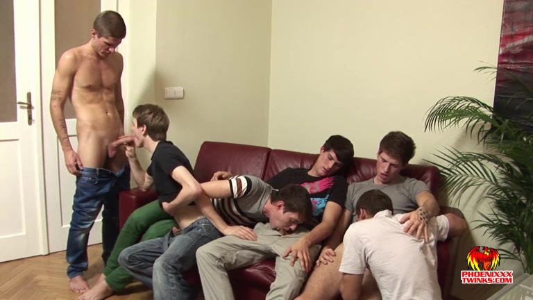A Shower Of Cum In A 6 Boy Orgy - Kevin Pure Brandon Pav - PhoeniXXX