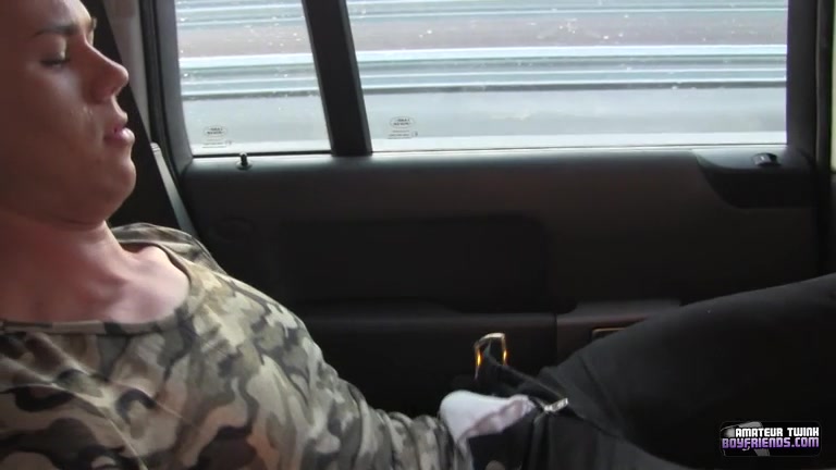 Justin Strokes His Load Out In The Back Seat - Justin Blaber Casper Ellis - TXXXMStudios