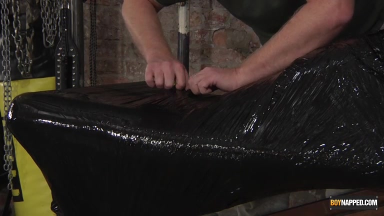 Twink Boy Cocooned In Plastic! - Chris Jansen Sebastian Kane - Boynapped