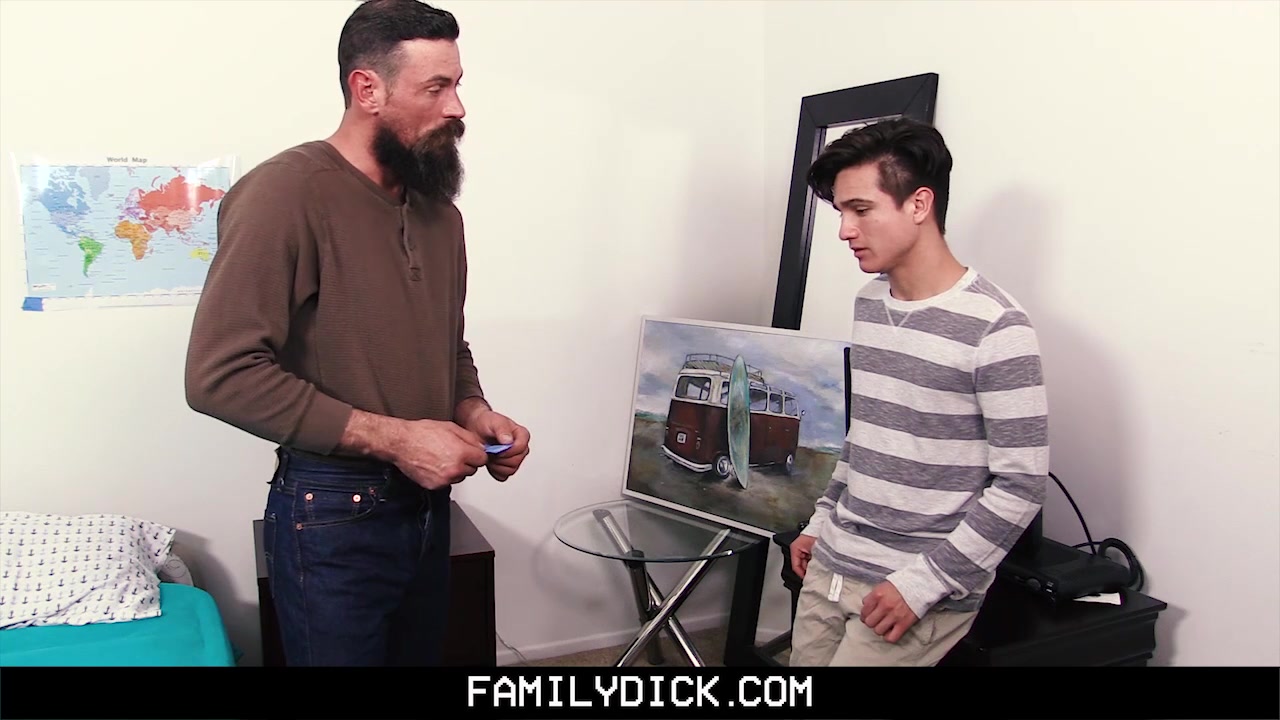 FamilyDick - Step daddy teaches virgin stepson to suck and fuck