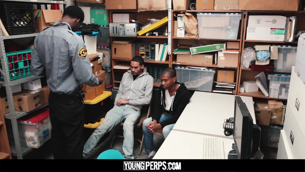 YoungPerps - Black hung mall cop barebacks two young shoplifting perps