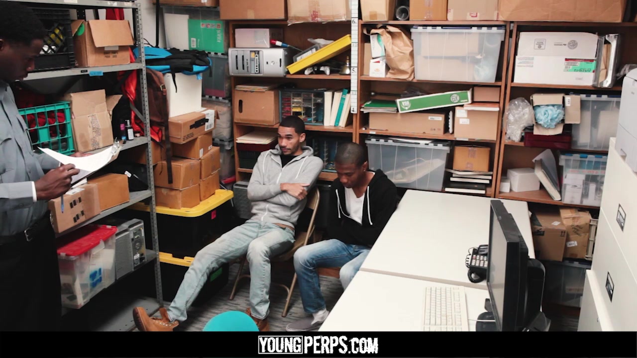 YoungPerps - Black hung mall cop barebacks two young shoplifting perps
