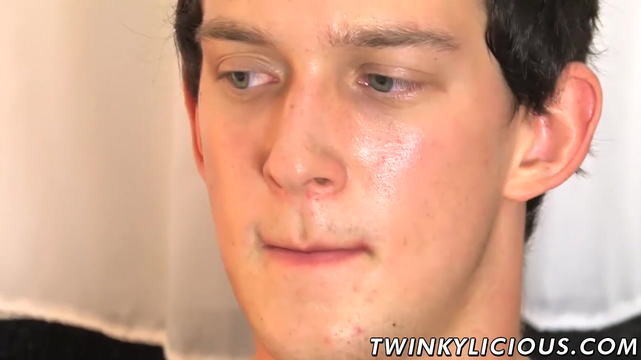 Sexy brunette twink Andy Kay wanking his strong cock