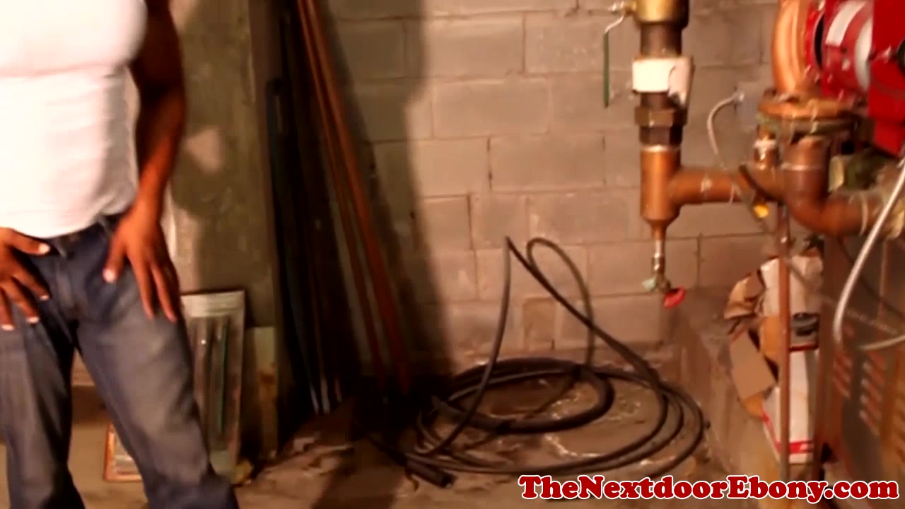 Black handyman solo rubbing his big tool