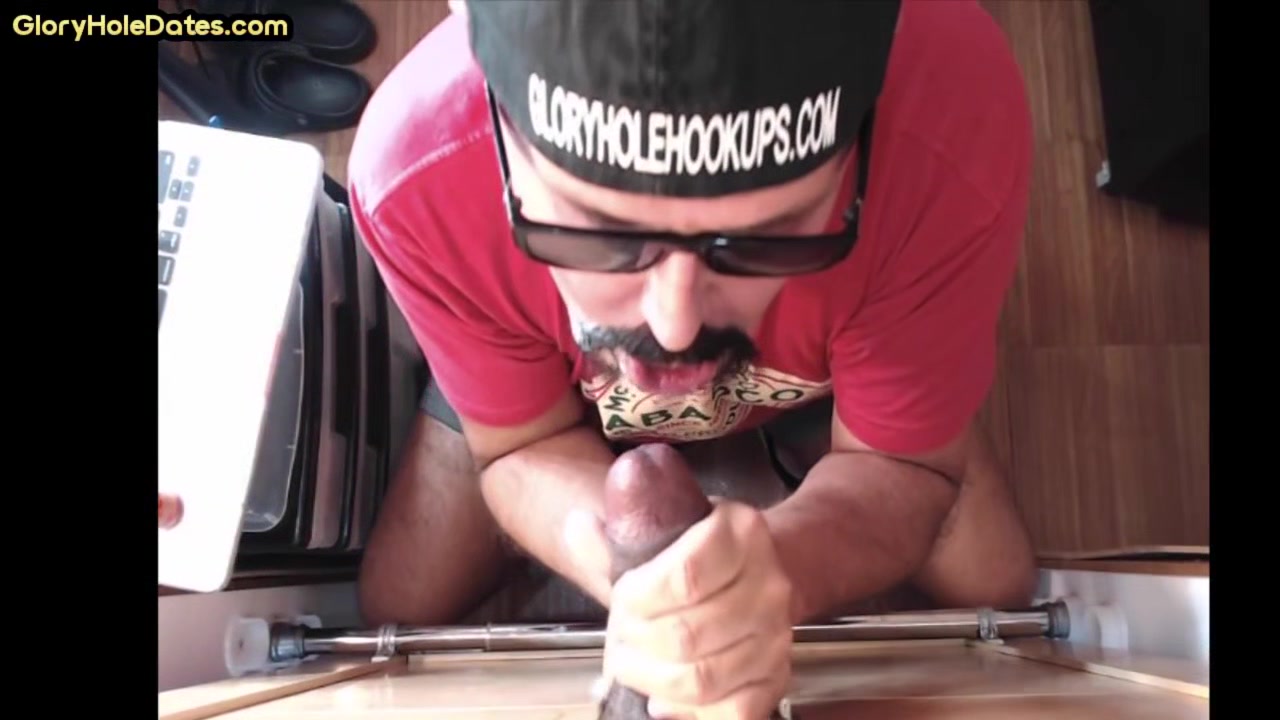 Gloryhole real DILF sucks cock at home till cum in mouth