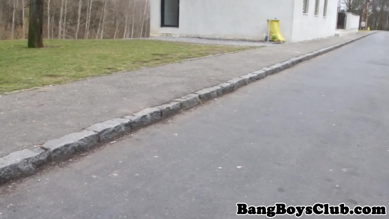 European twink barebacked in public for cash