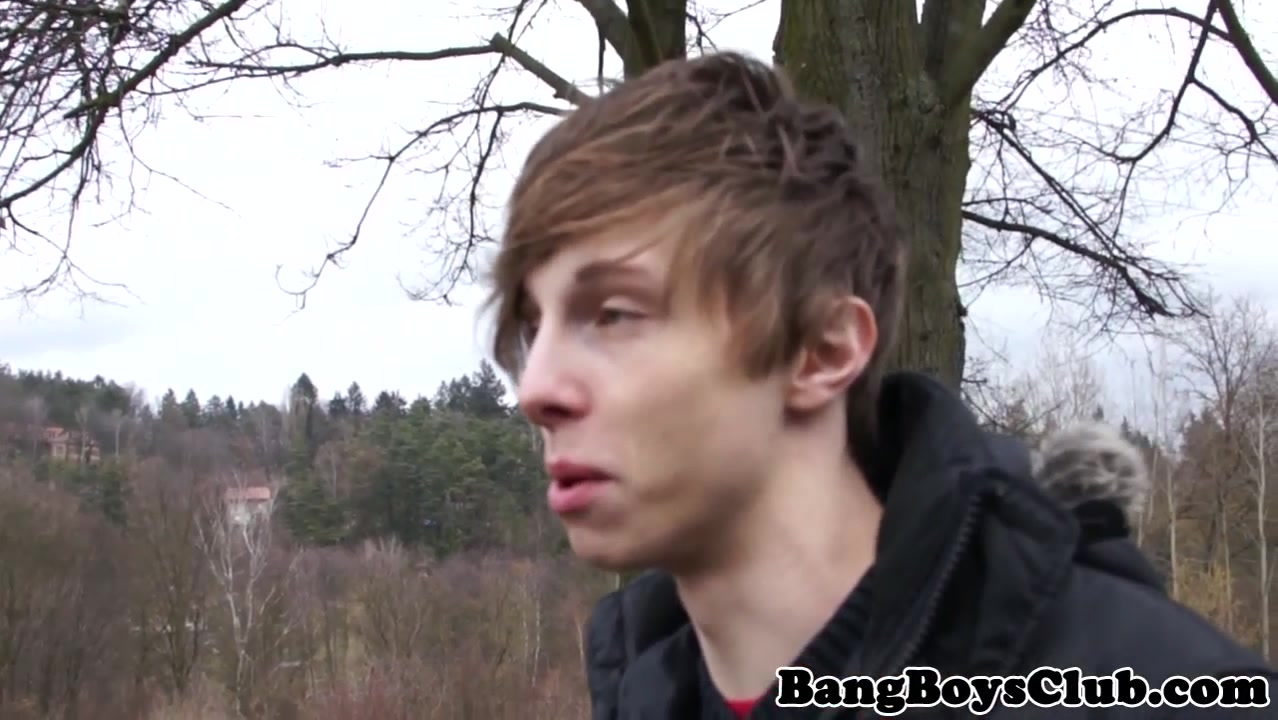European twink barebacked in public for cash