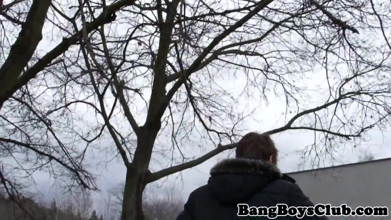 European twink barebacked in public for cash