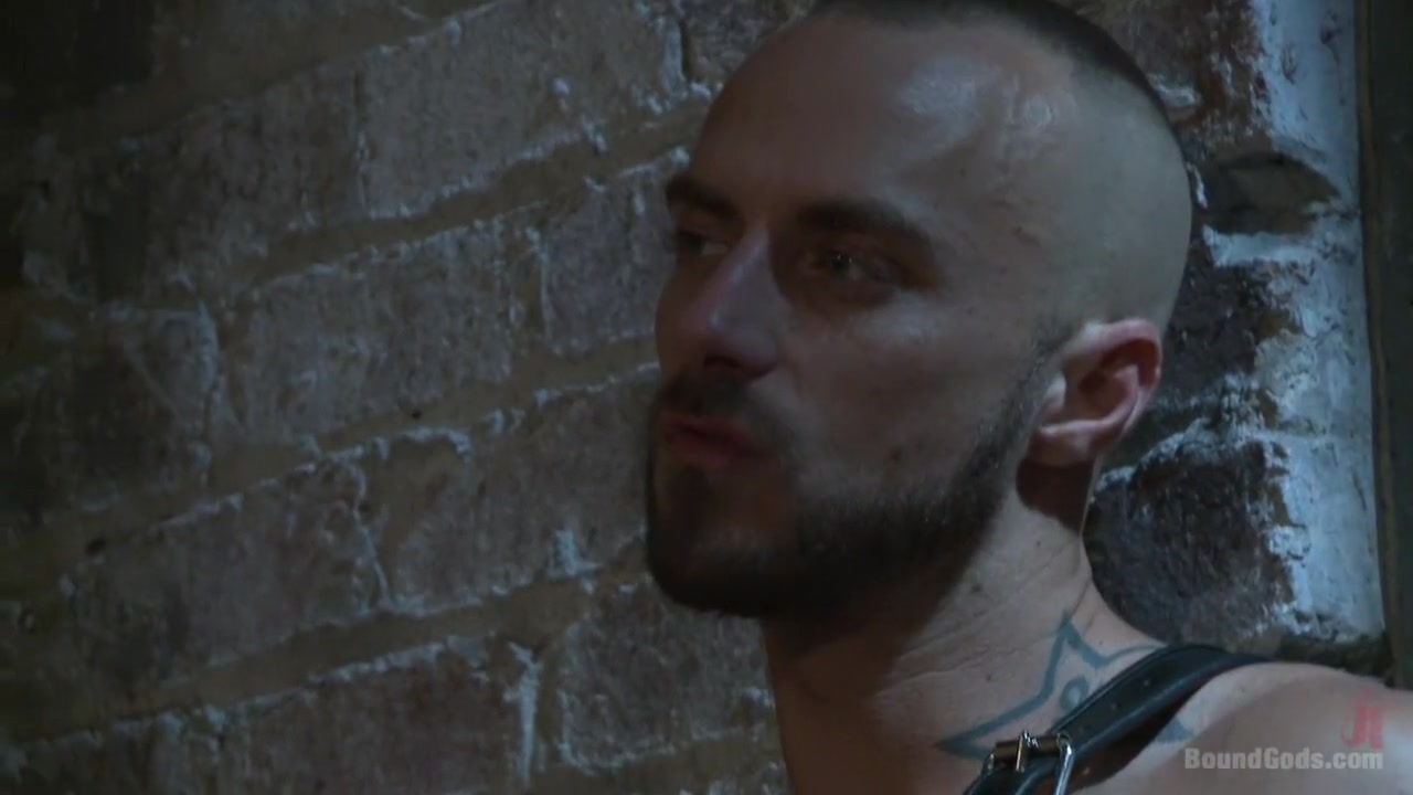 Cock hungry leather studs play in a dark basement