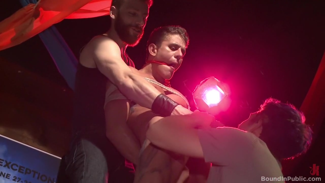 Horny bar patrons have fun with the hot go-go dancer for SF Pride!