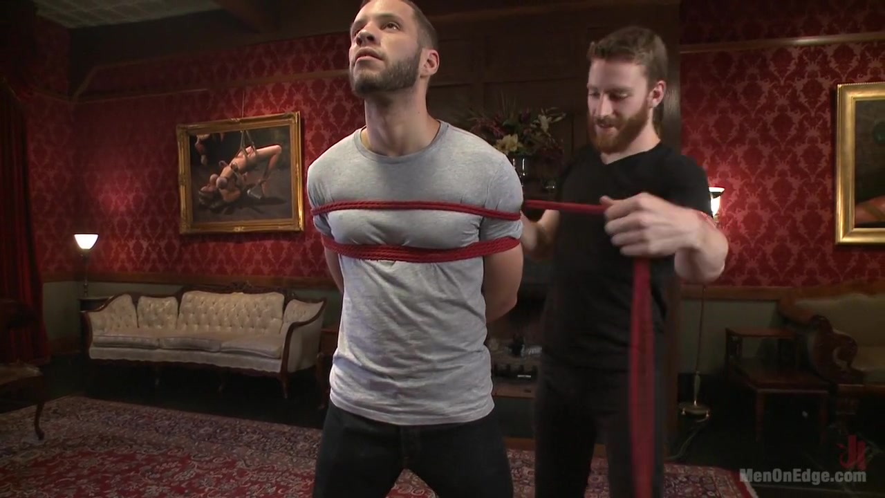 Wolf Hudson's giant uncut cock gets tied up and relentlessly edged