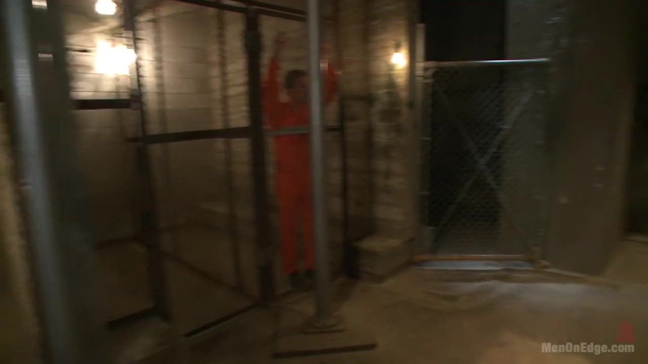 Edging hot, uncut cock in prison