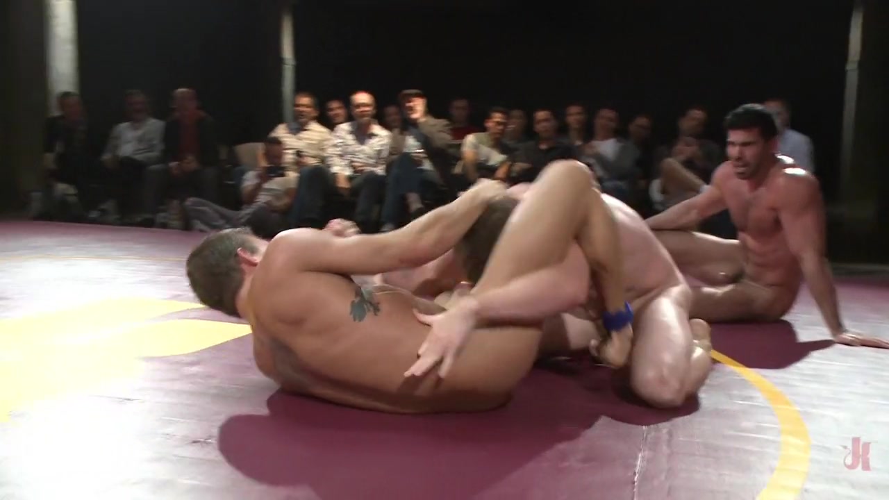 Four hot studs fight for the right to fuck in front of a live crowd!