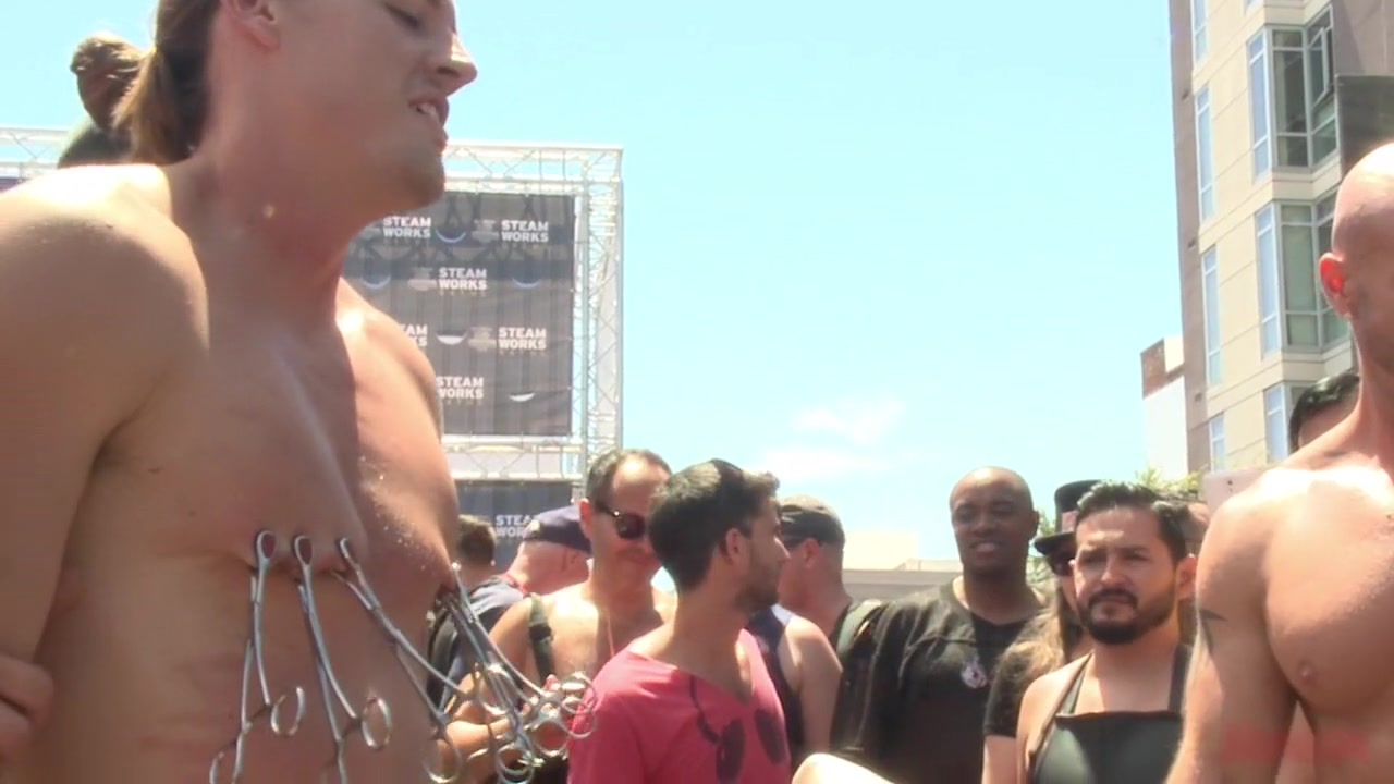 Publicly humiliated, asshole zapped, and covered in strangers' cum