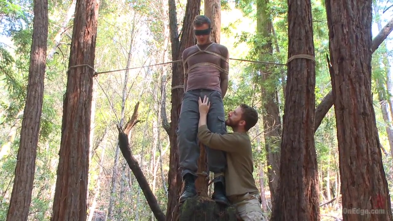 Bound Christian Wilde begs to cum in the woods