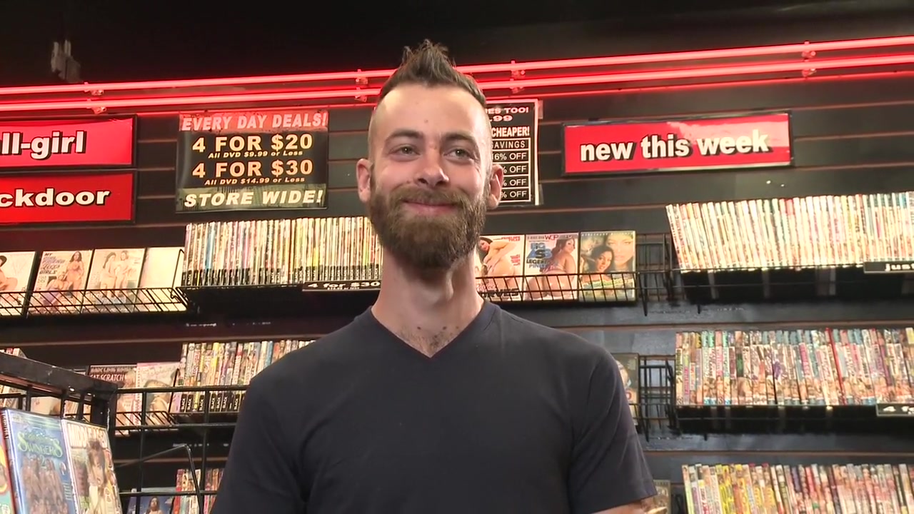 Beard full of cum - Bound stud fucked with machines and cock alike!