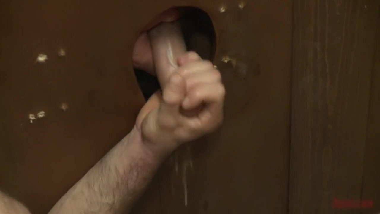 Pissed off janitor fucked in bondage by horny bathroom cruisers