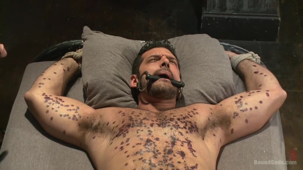 Mr Wilde binds and fucks a muscled body builder with an uncut cock