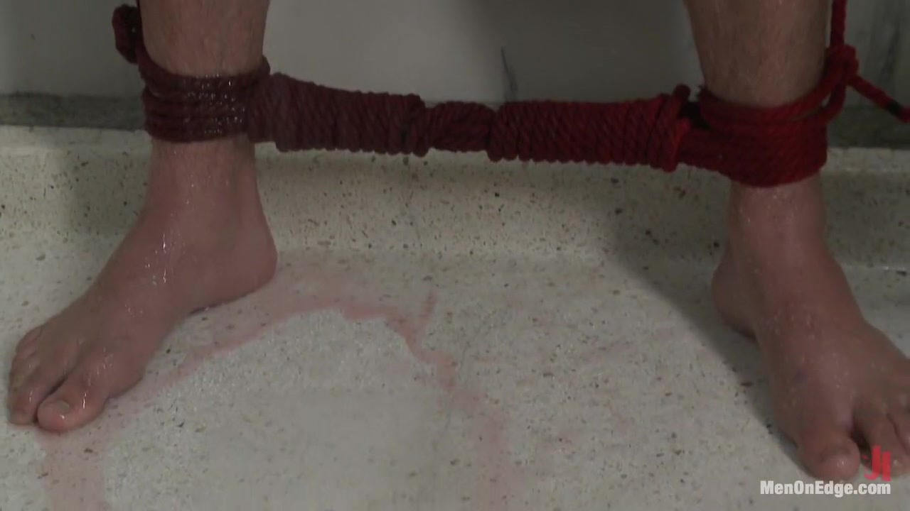 Hot janitor endures relentless edging at an airport restroom