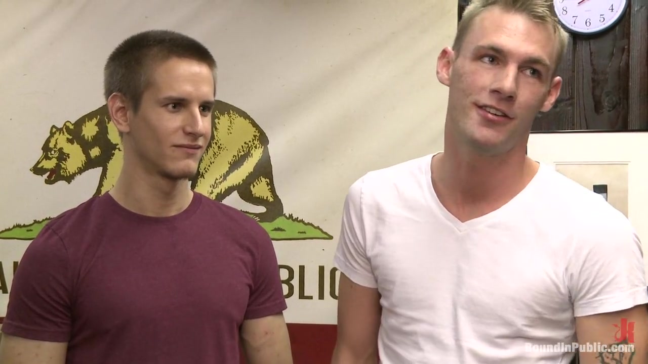 Ripped, hung stud gets used and in a clothing store
