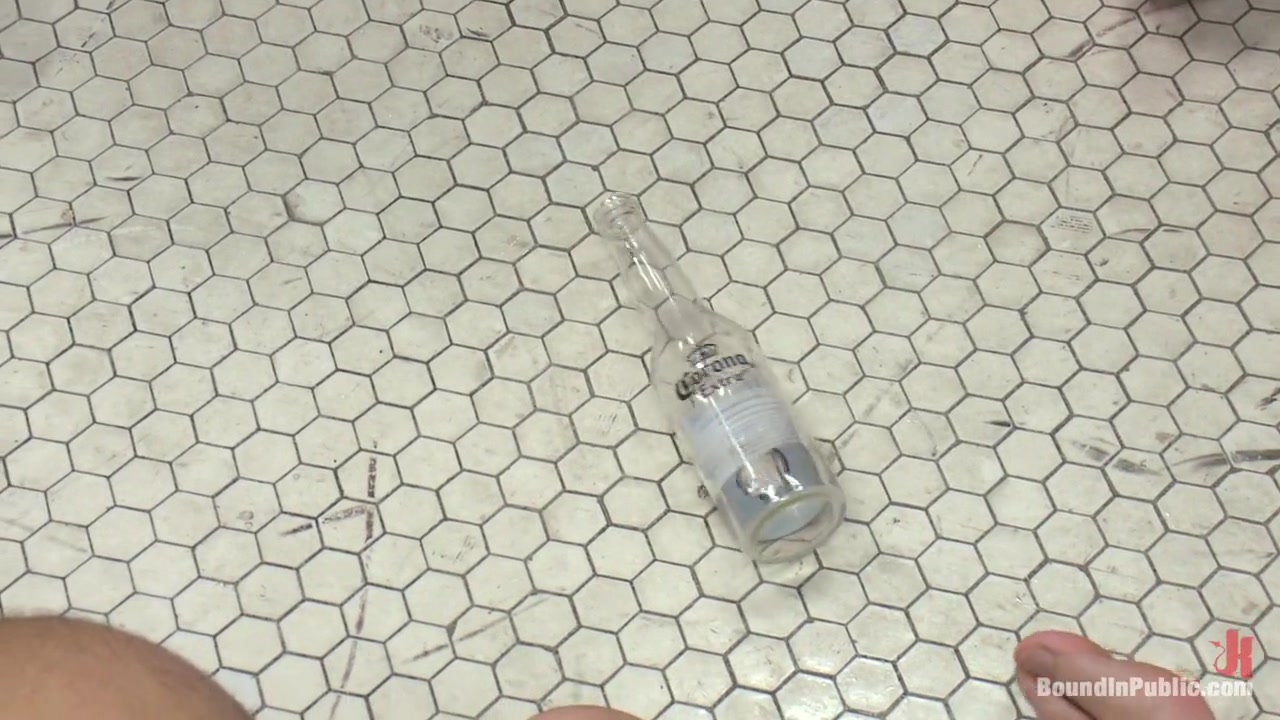 Ripped stud is made to play spin the bottle BIP style