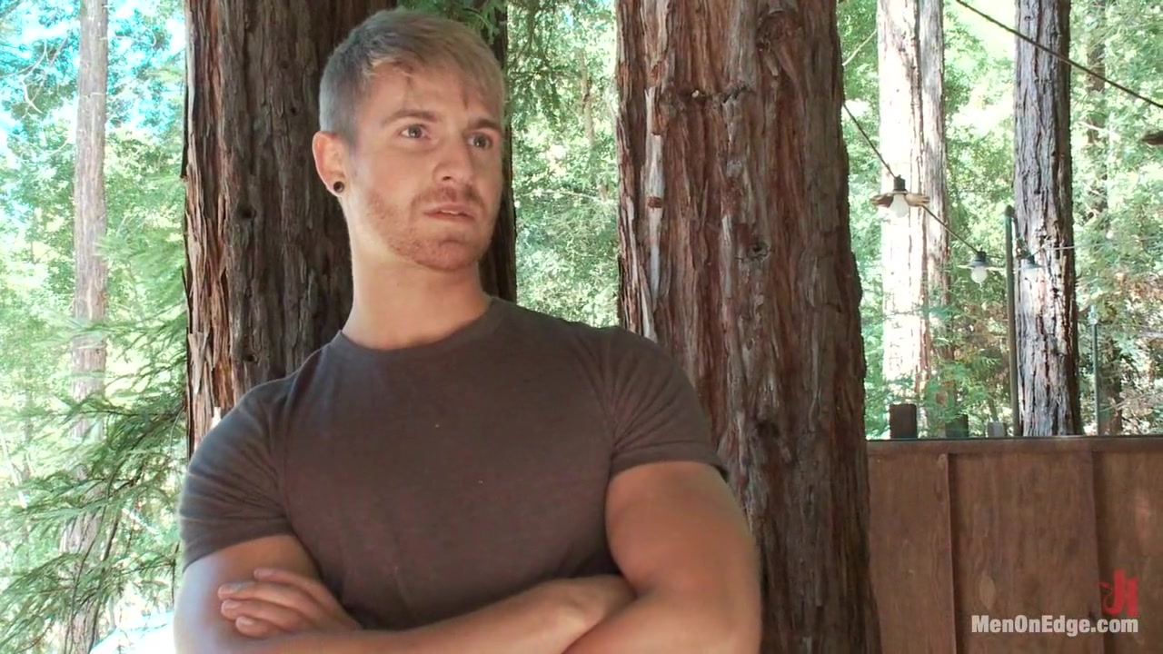 Captured straight jock gets his tight ass violated in the deep woods