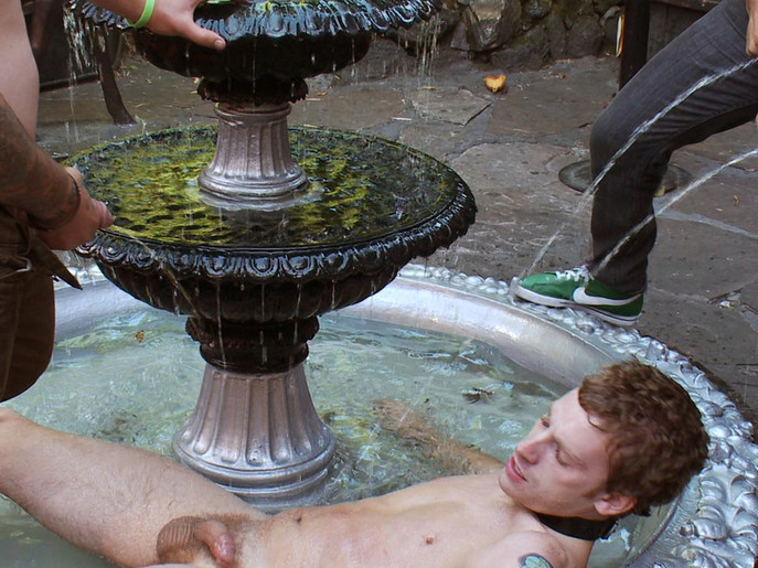 Sebastian Keys gets his ass stretched and pissed on in a public bar.