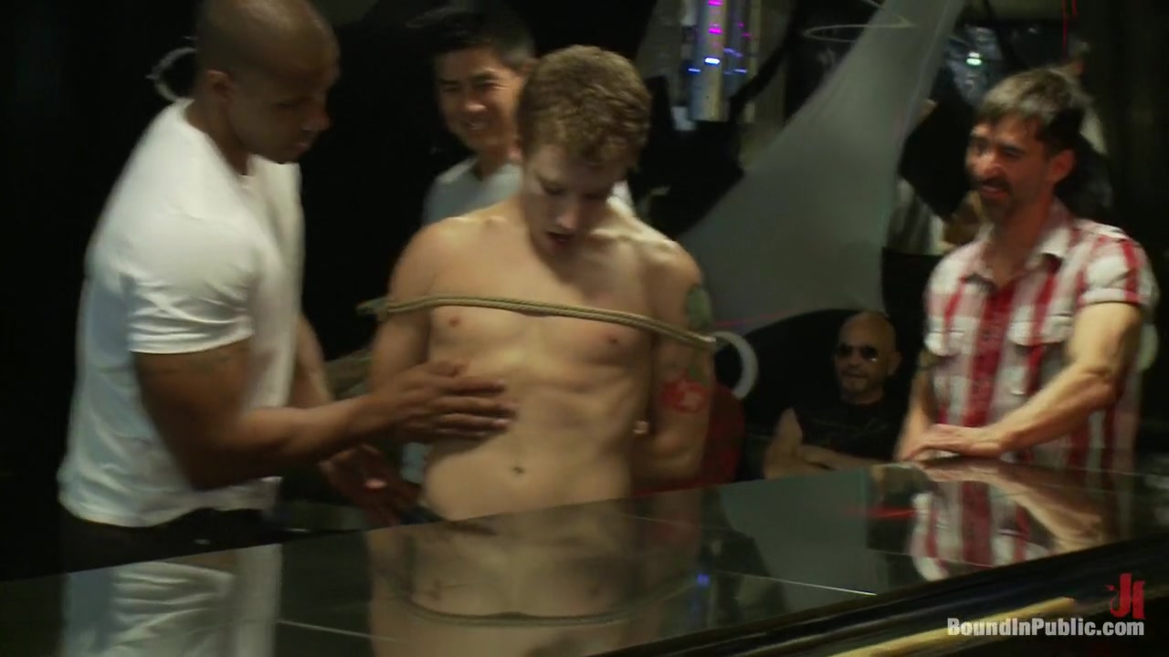 Sebastian Keys gets his ass stretched and pissed on in a public bar.