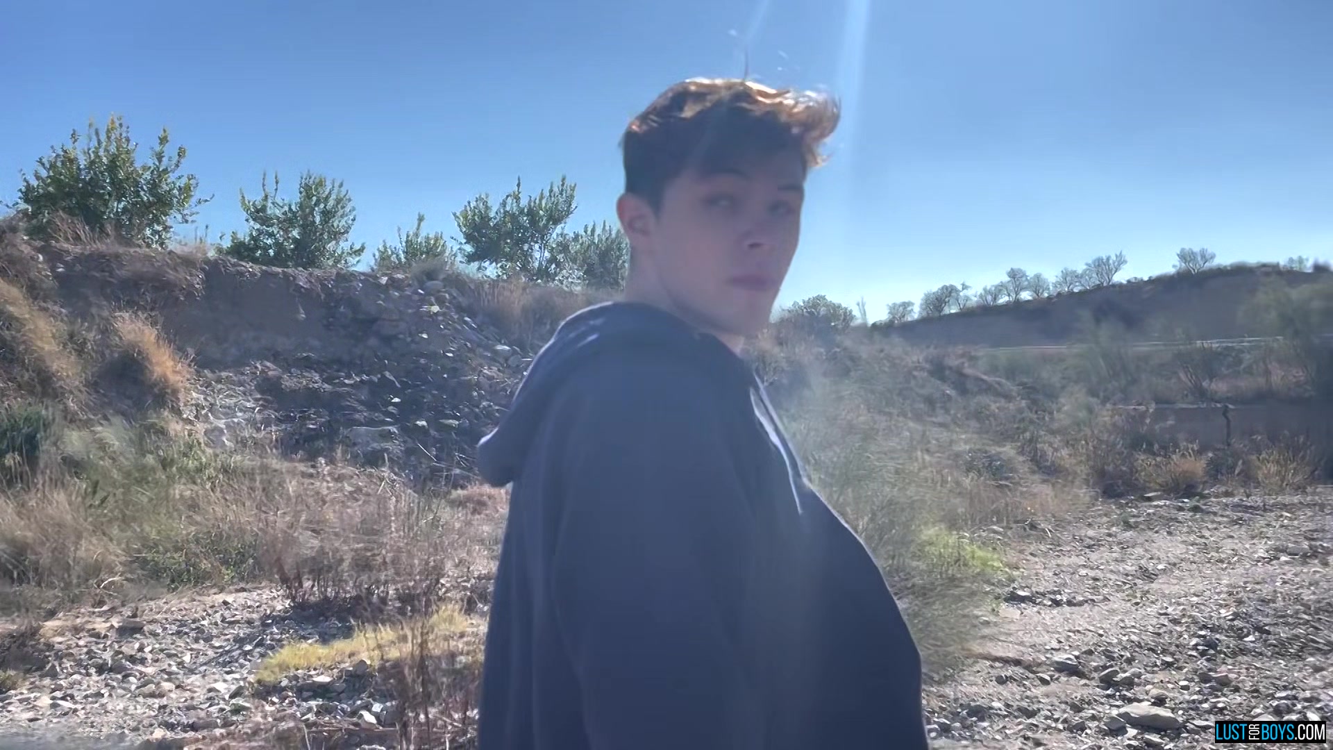 Horny twink Jack Davis sucks 3 big meaty dicks all at once