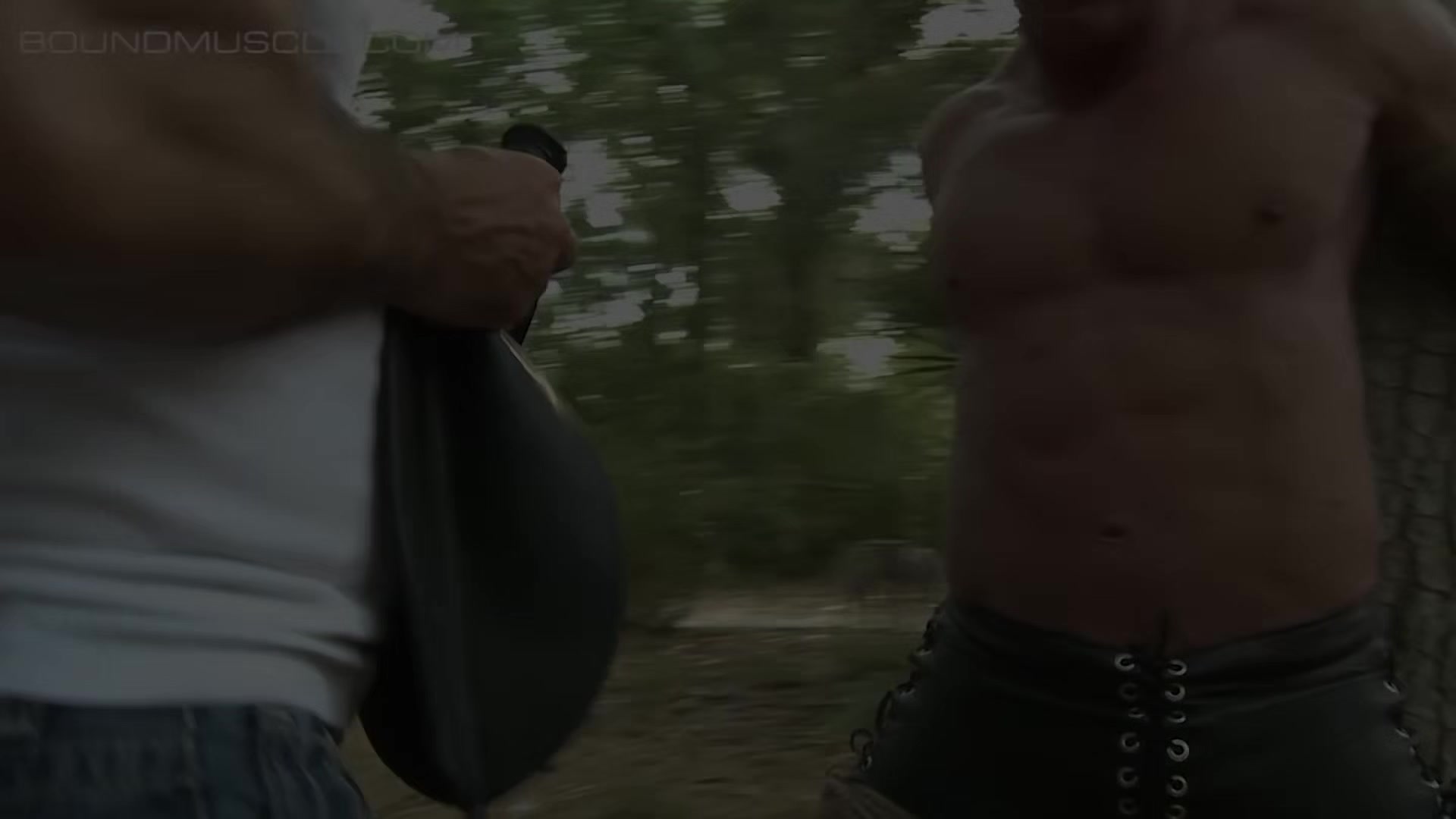 Huge jock Derek Pain gets controlled by gifted dom Mulengro
