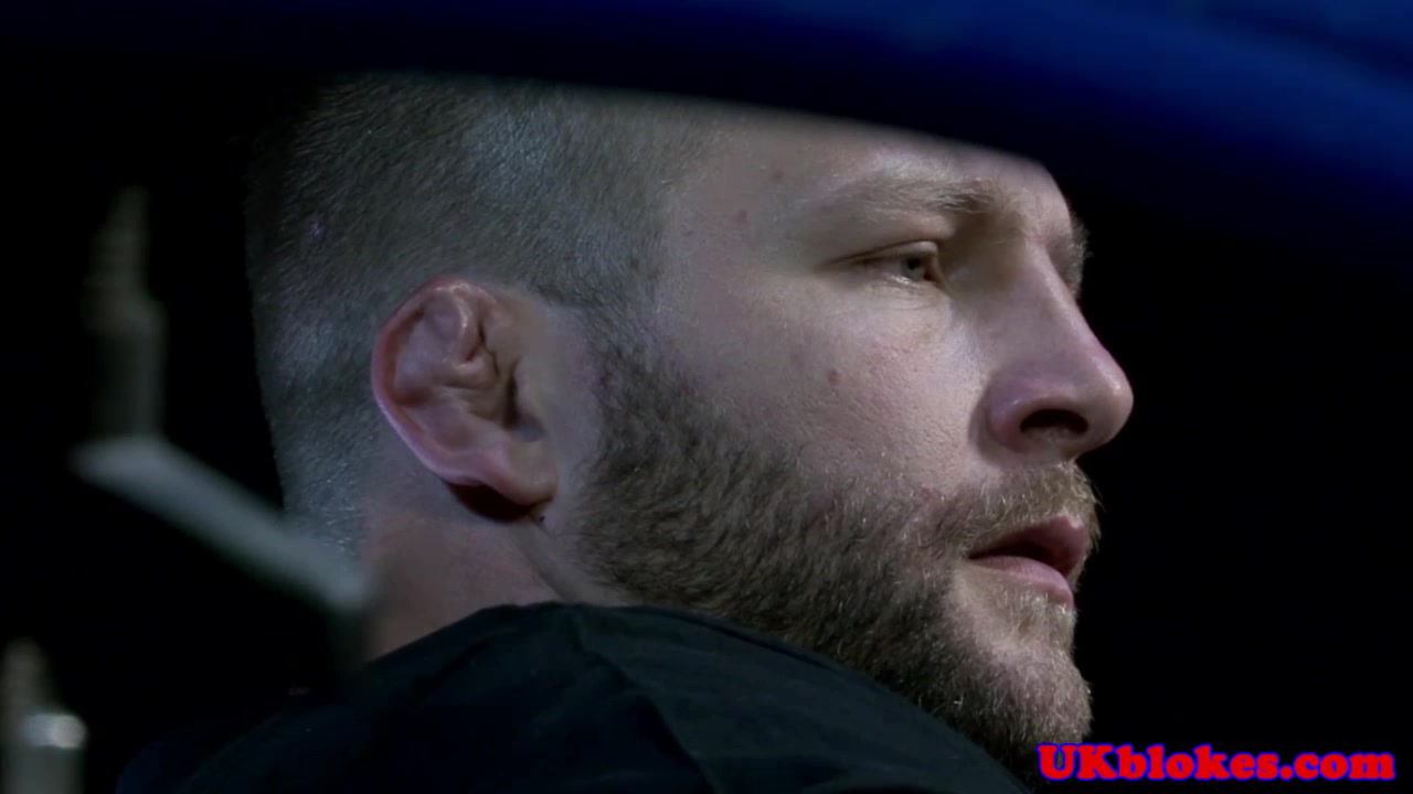 Tattooed british bear piledriving buff bottom