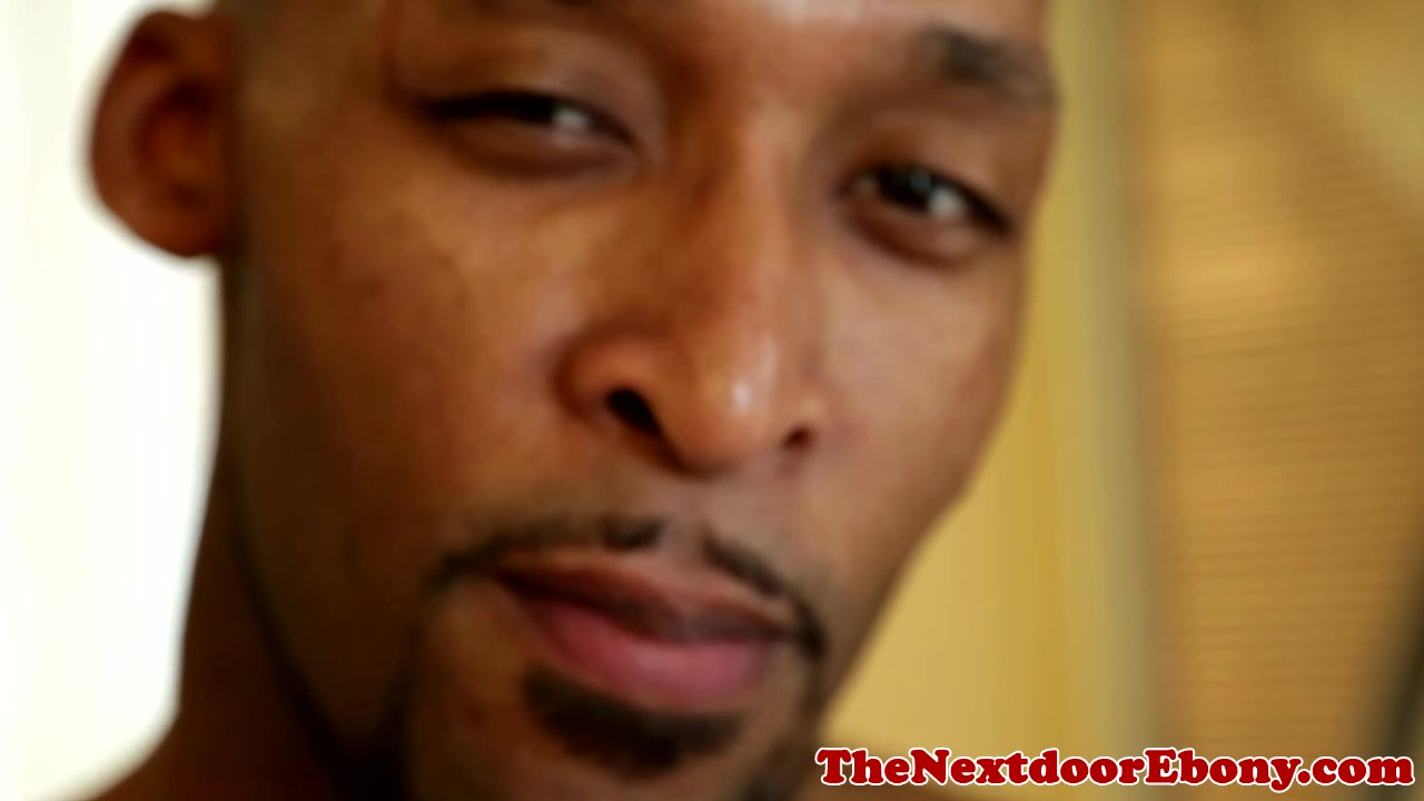 Ebony stud Ramsees jerking his cock