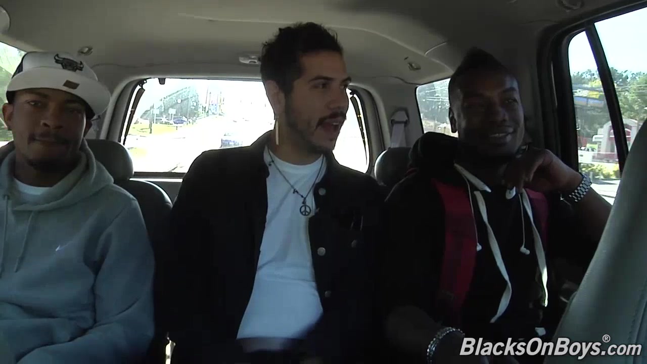 White dude sucking off two black cocks
