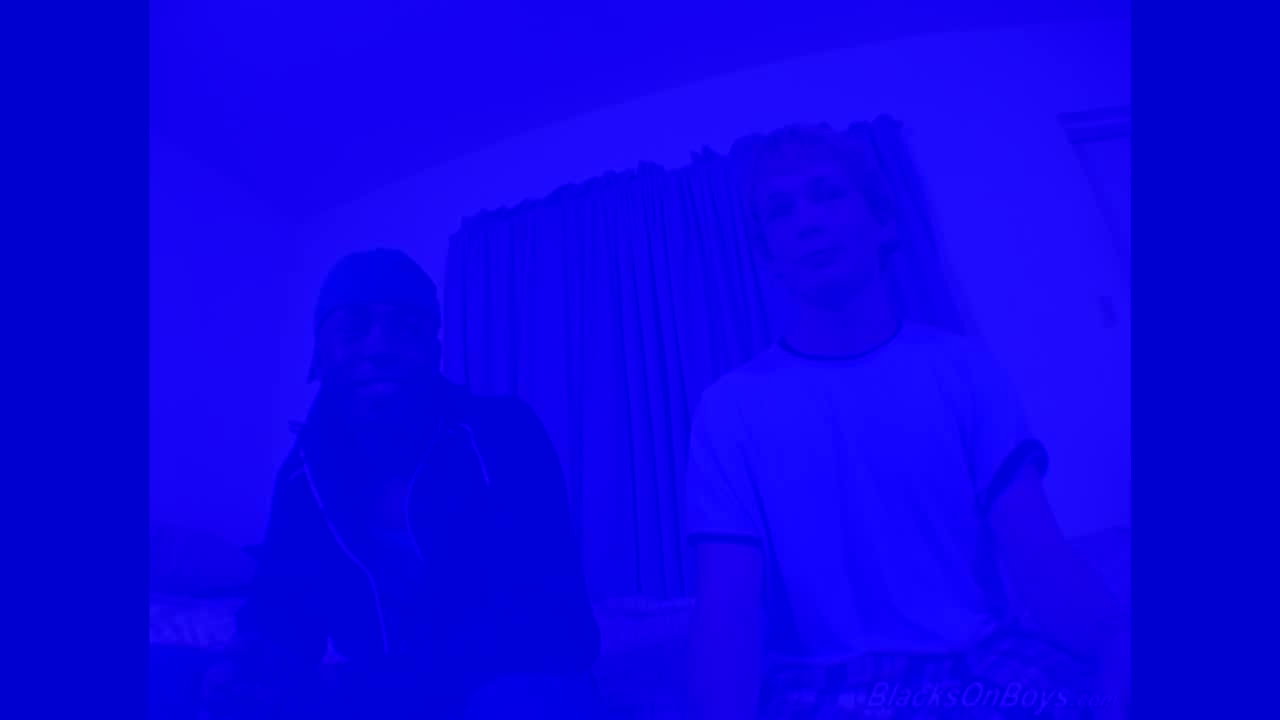 Blonde guy gets banged by a black stud