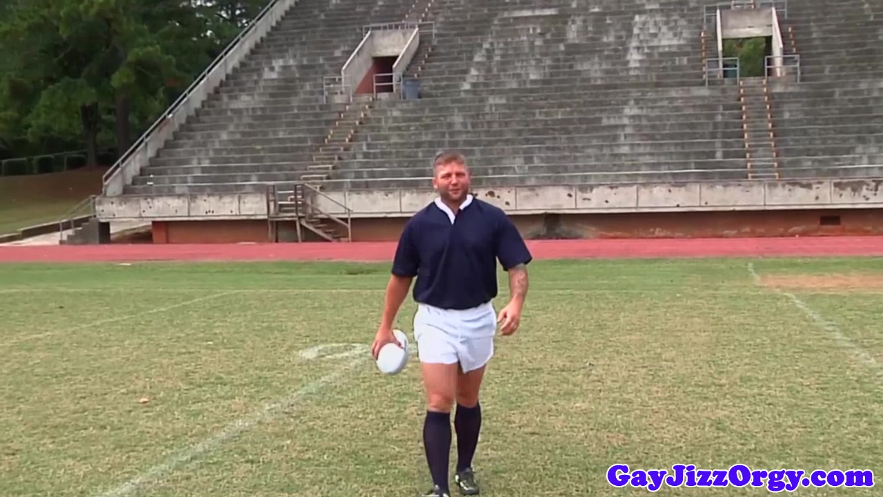 Footballers fuck in lockerroom before bukkake