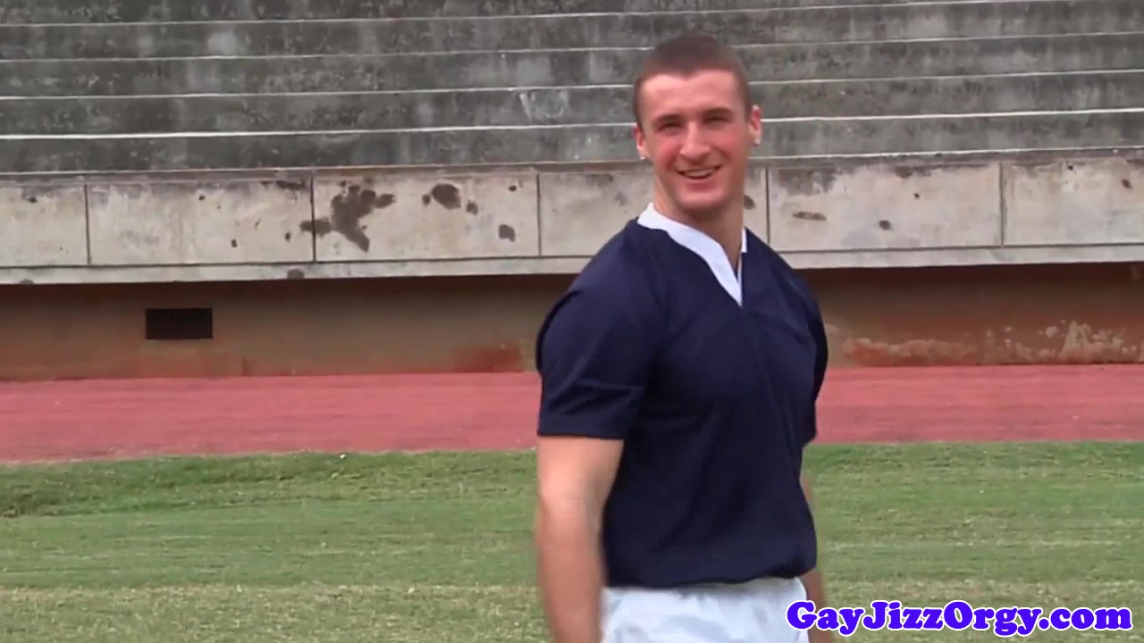 Footballers fuck in lockerroom before bukkake